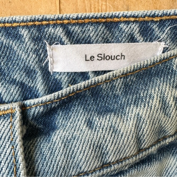 Frame Le Slouch Boyfriend Jean In BlueJay Rips Rigid Distressed Denim - Picture 14 of 16